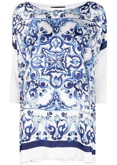 Dolce & Gabbana Majolica-print silk blouse