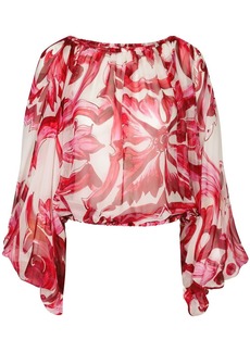Dolce & Gabbana Majolica print silk blouse