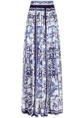 Dolce & Gabbana Majolica-print chiffon maxi skirt