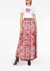 Dolce & Gabbana Majolica-print silk maxi skirt