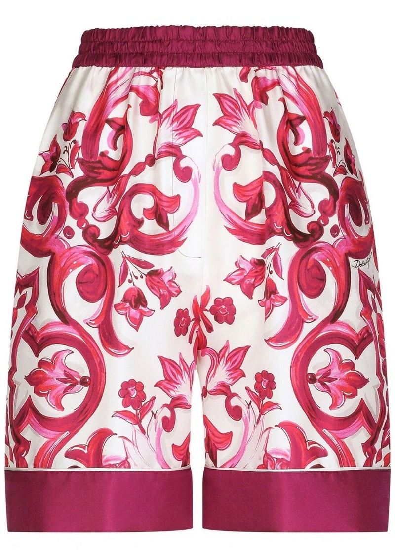 Dolce & Gabbana Majolica-print silk short