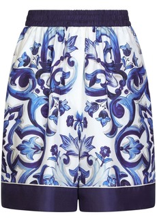 Dolce & Gabbana Majolica-print silk pajama shorts
