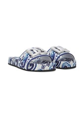 Dolce & Gabbana Majolica-print leather slides