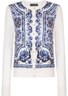 Dolce & Gabbana Majolica-print silk cardigan