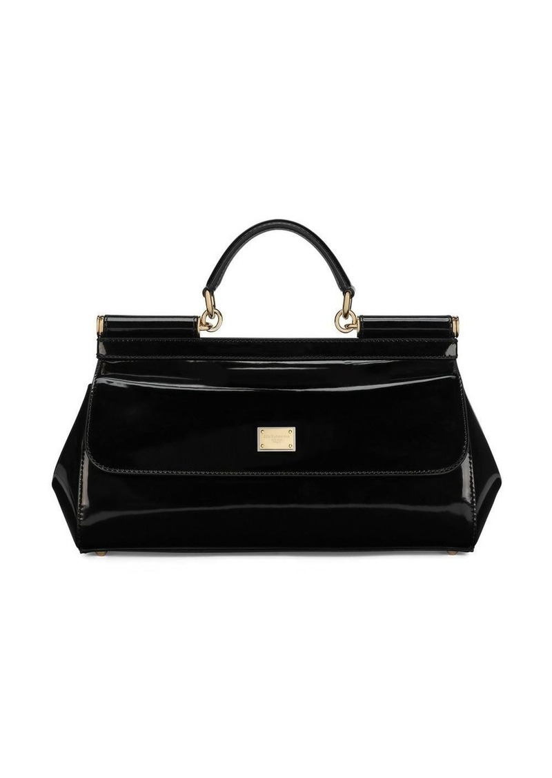 Dolce & Gabbana Elongated Sicily patent leather top-handle bag