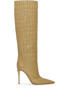Dolce & Gabbana metallic croc-effect knee boots