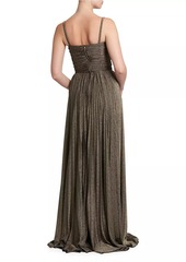 Dolce & Gabbana Metallic Ruched Pleated Gown