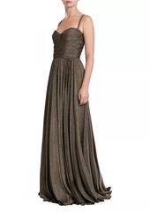 Dolce & Gabbana Metallic Ruched Pleated Gown