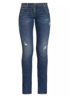 Dolce & Gabbana Mid-Rise Distressed Stretch Boot-Cut Jeans