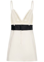 Dolce & Gabbana Wool Blend Mini Dress W/ Bow