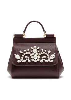 Dolce & Gabbana mini Sicily rhinestone-embellished top-handle bag