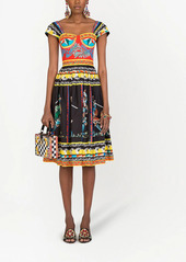 Dolce & Gabbana Carretto-print bustier midi dress