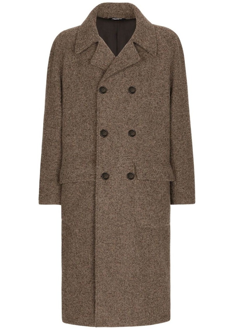 Dolce & Gabbana mélange-effect double-breasted coat