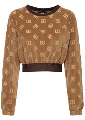 Dolce & Gabbana Monogram Chenille Crop Sweatshirt