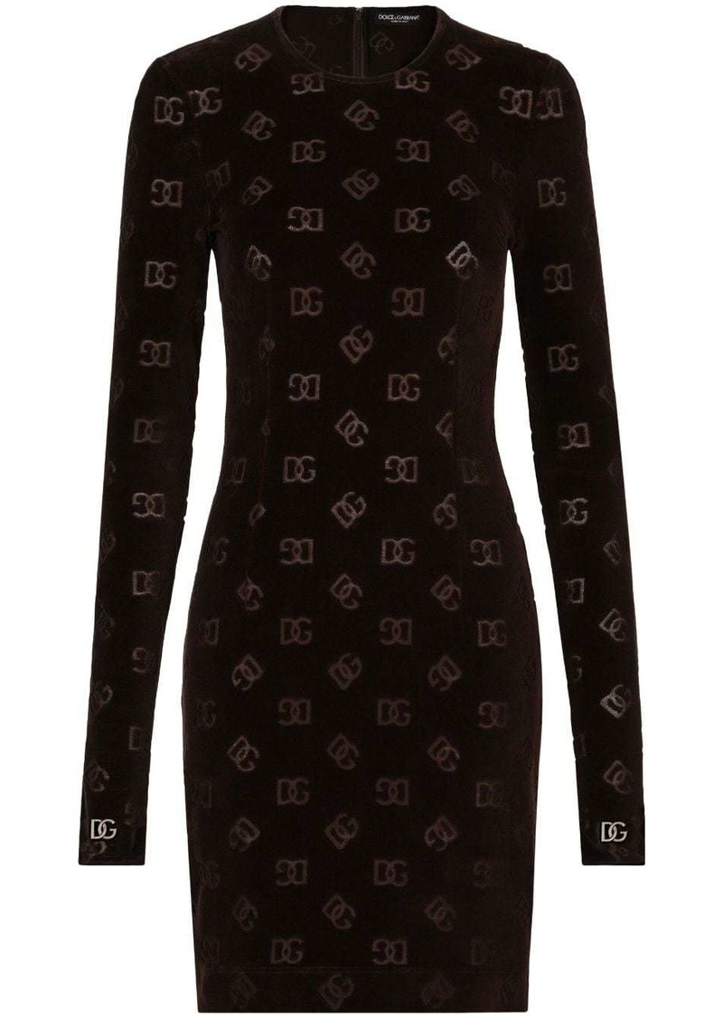 Dolce & Gabbana monogram-jacquard cotton minidress