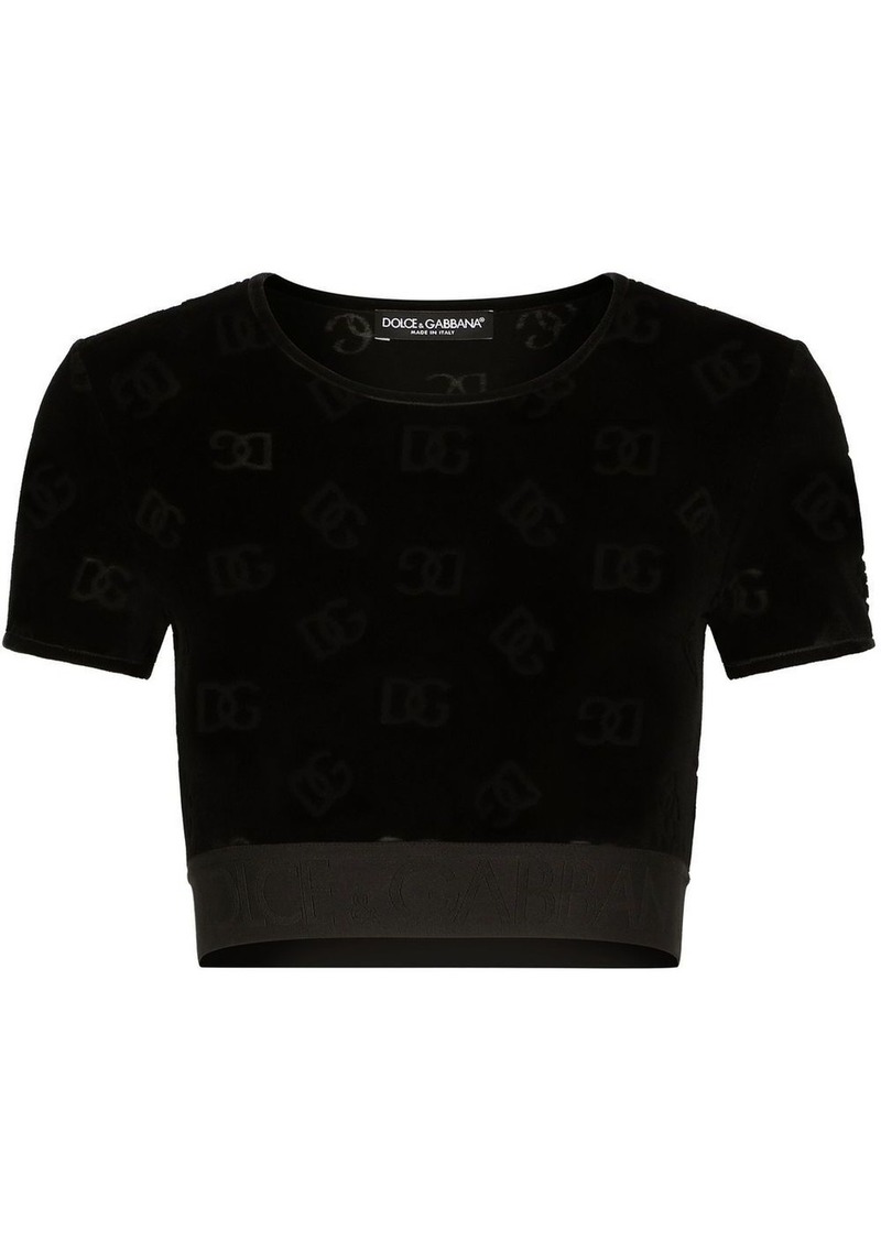 Dolce & Gabbana DG-logo flocked T-shirt