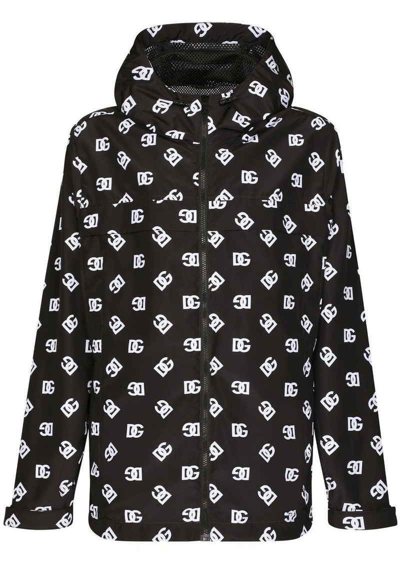 Dolce & Gabbana DG-logo quilted hooded jacket