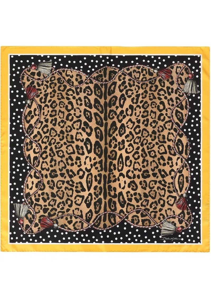 Dolce & Gabbana leopard-print silk scarf