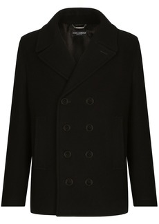 Dolce & Gabbana logo-tag double-breasted peacoat