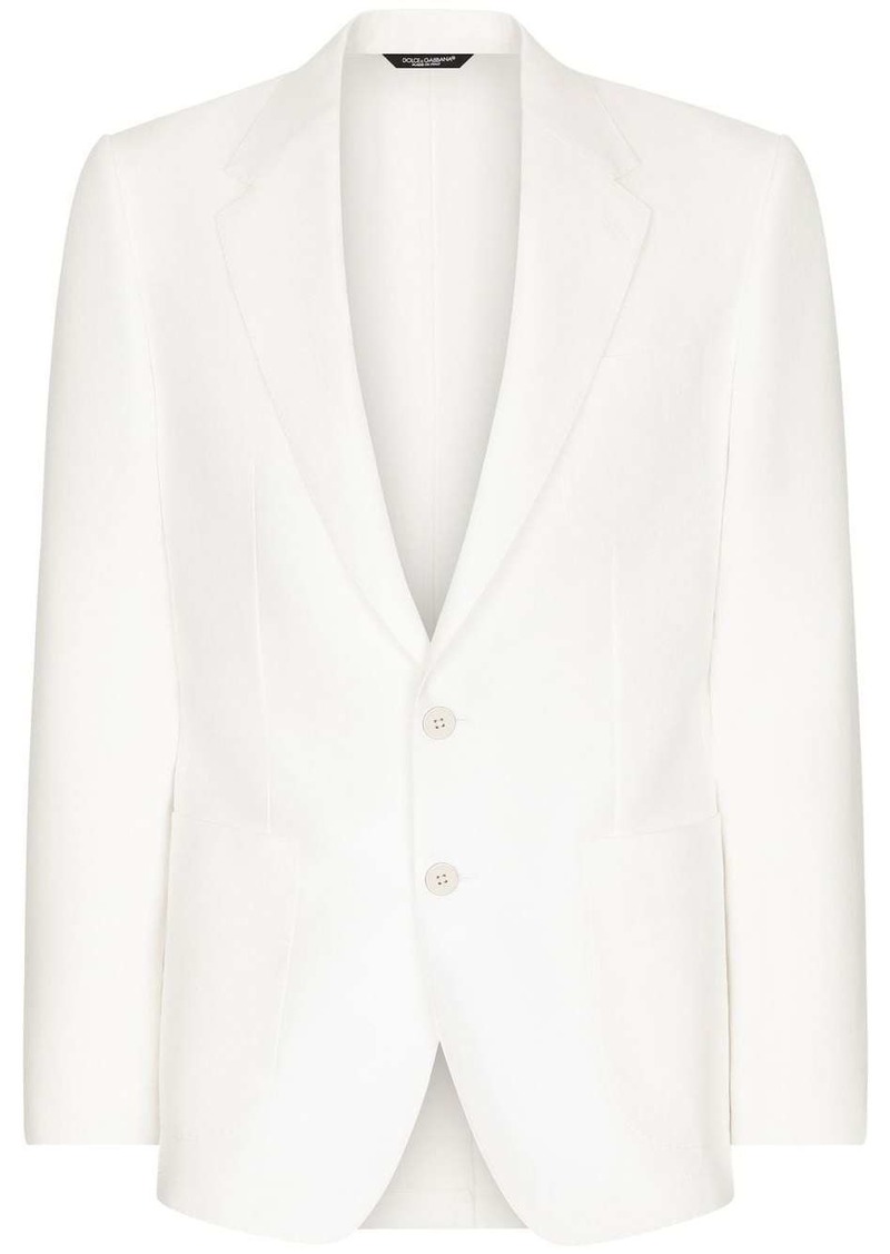 Dolce & Gabbana Deconstructed single-breasted linen blazer