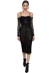 Dolce & Gabbana Off-the-shoulder Stretch Tulle Dress