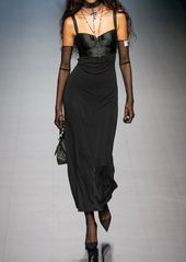 Dolce & Gabbana Organzino & Satin Corset Long Dress