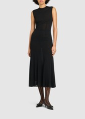 Dolce & Gabbana Organzino Sleeveless Flared Midi Dress