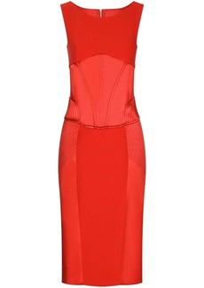 Dolce & Gabbana corset-detail satin midi dress
