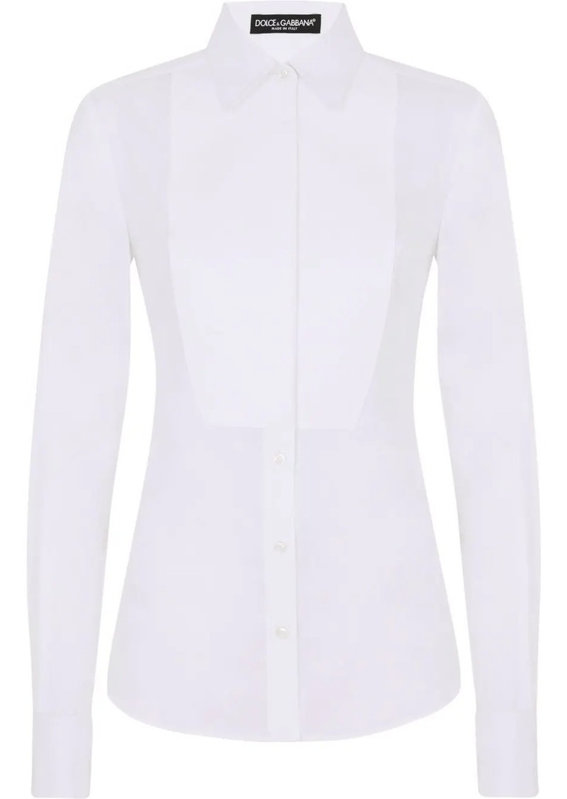 Dolce & Gabbana stretch-poplin tuxedo shirt