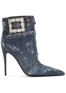 Dolce & Gabbana embellished patchwork-denim ankle boots