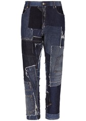 Dolce & Gabbana patchwork-denim tapered-leg jeans