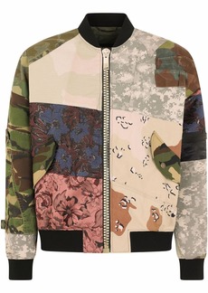 Dolce & Gabbana patchwork long-sleeve bomber jacket