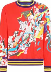 Dolce & Gabbana patchwork-print crewneck sweatshirt