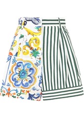 Dolce & Gabbana patchwork high-waisted shorts