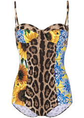 Dolce & Gabbana patchwork-print swimsuit