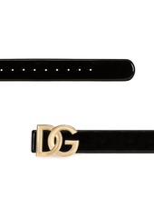 Dolce & Gabbana DG-logo patent leather belt