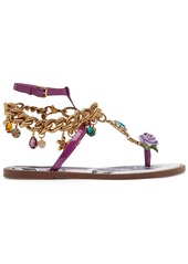 Dolce & Gabbana charm embellished flat sandals