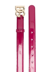 Dolce & Gabbana patent leather logo-buckle belt