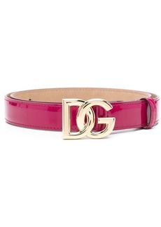 Dolce & Gabbana patent leather logo-buckle belt