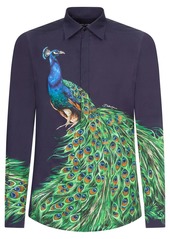 Dolce & Gabbana peacock print buttoned shirt