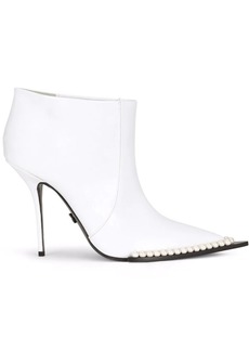 Dolce & Gabbana pearl-embellished pointed-toe boots
