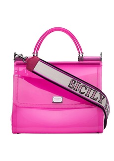 Dolce & Gabbana pink Sicily transparent PVC shoulder bag