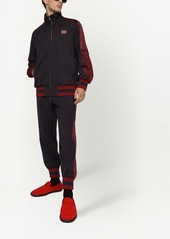 Dolce & Gabbana pinstripe logo-tape track jacket