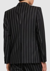 Dolce & Gabbana Pinstriped Double Breasted Wool Blazer