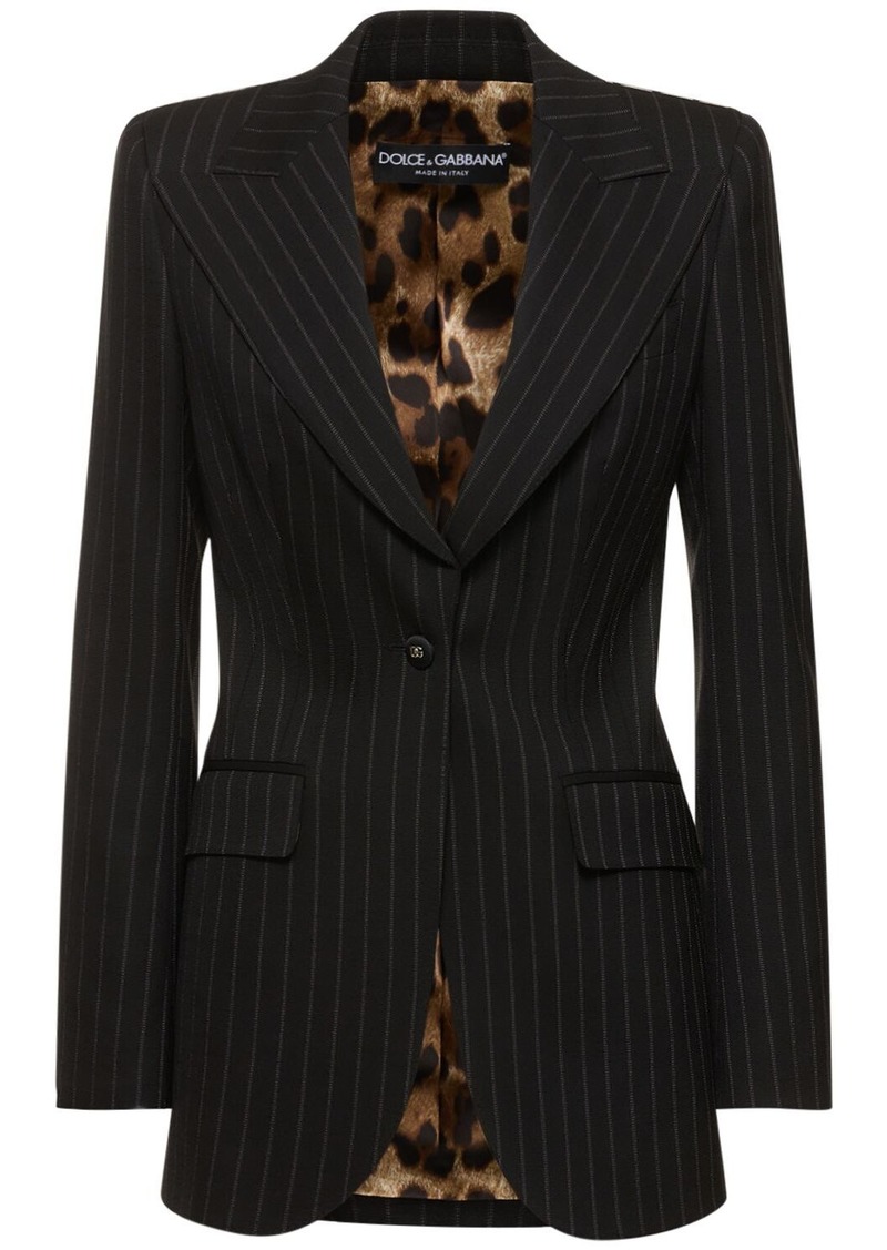 Dolce & Gabbana Pinstriped Wool Single Breasted Jacket