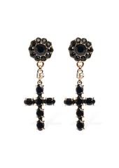Dolce & Gabbana Plated Cross Pendant Earrings