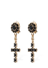 Dolce & Gabbana Plated Cross Pendant Earrings