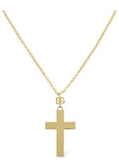 Dolce & Gabbana Plated Cross Pendant Necklace