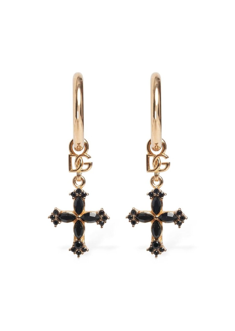 Dolce & Gabbana Plated Hoop Cross Earrings