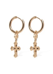 Dolce & Gabbana Plated Hoop Cross Earrings